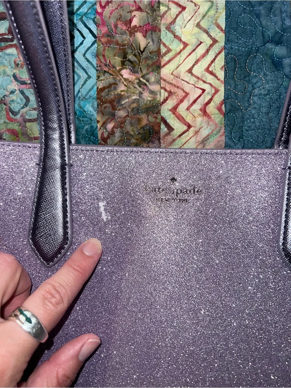Kate Spade Tinsel Tote Bag - lilac frost color